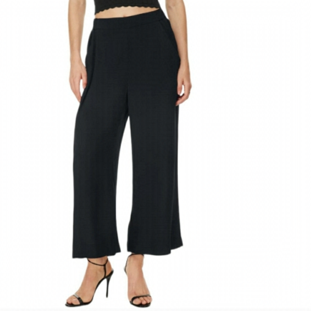 WILFRED Faun Wide Leg Cropped Pant in Black